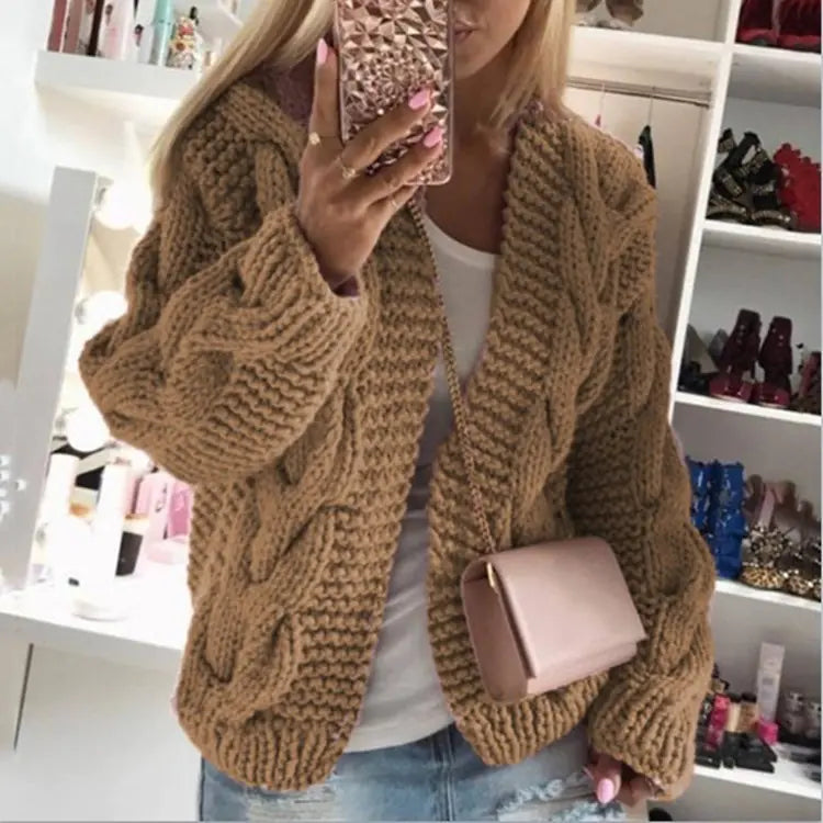 2020 Fall Winter New Women's Chunky Knit Cardigan