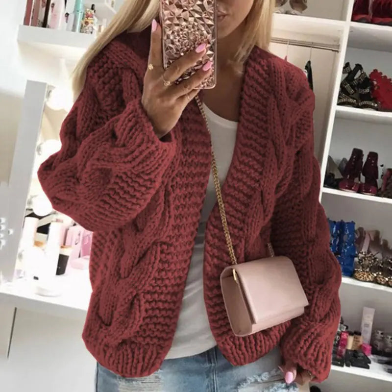 2020 Fall Winter New Women's Chunky Knit Cardigan