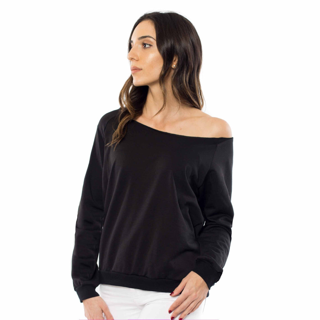 6007 - Women's Fleece Off Shoulder Pullover Sweatshirt