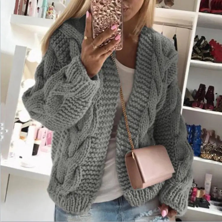 2020 Fall Winter New Women's Chunky Knit Cardigan